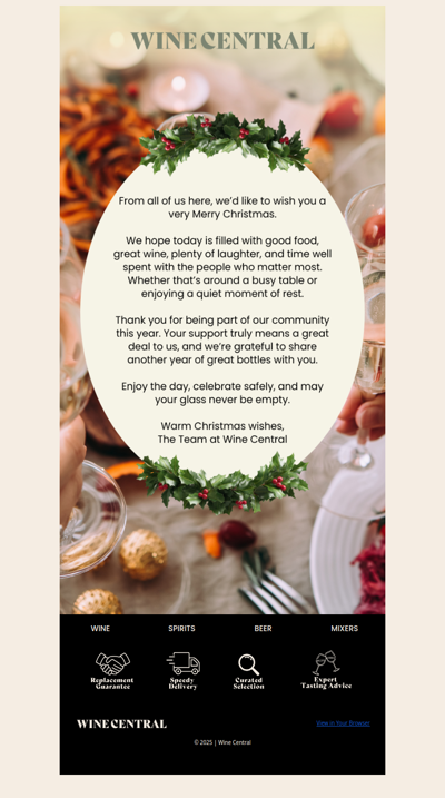 Merry Christmas from all of us at Wine Central 🎄