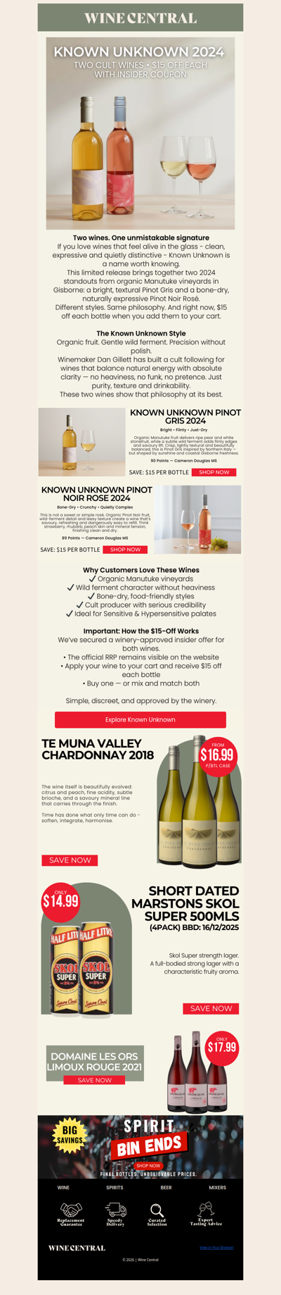 Two Cult Wines. Big Savings On Each. Known Unknown Inside 🥂