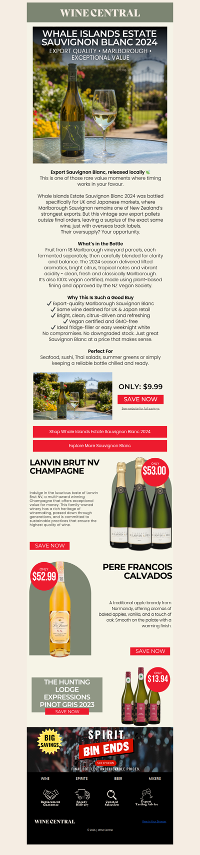 Export-Quality Sauvignon Blanc - Yours at only $9.99 per bottle🍃