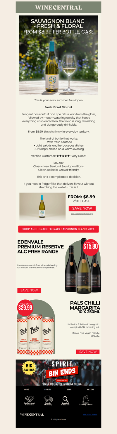 Fresh Sauvignon. From $8.99.