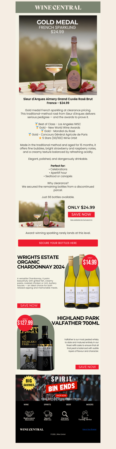 ⭐ Gold Medal Sparkling - $24.99