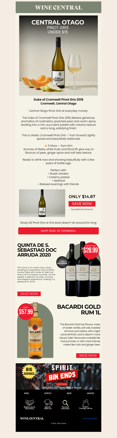 Central Otago Pinot Gris - Under $15