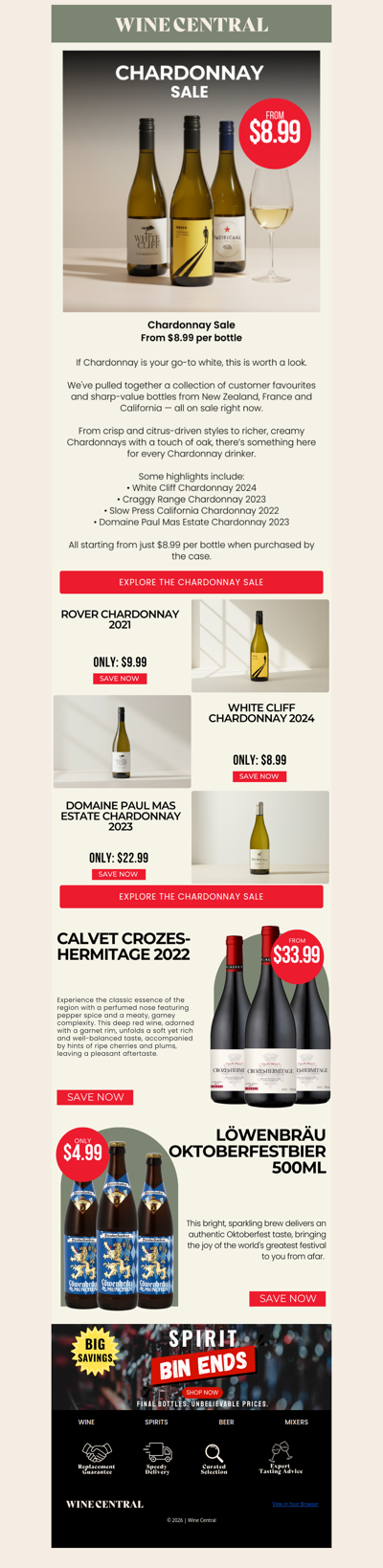 ⭐Chardonnay Sale On Now - Starting At $8.99