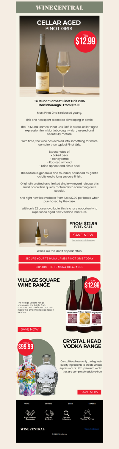 Aged Pinot Gris - From $12.99