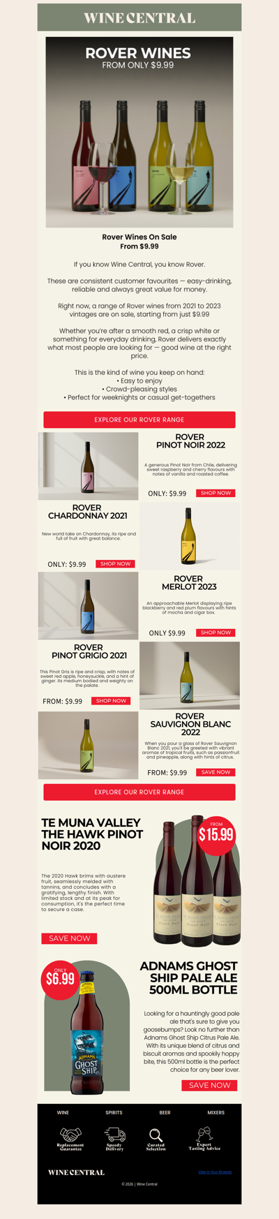 ❤️ Customer Favourite: Rover Wines - From $9.99