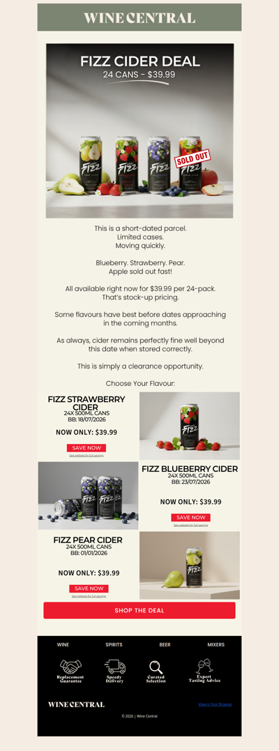 24 Cans. $39.99. Limited Cases Available