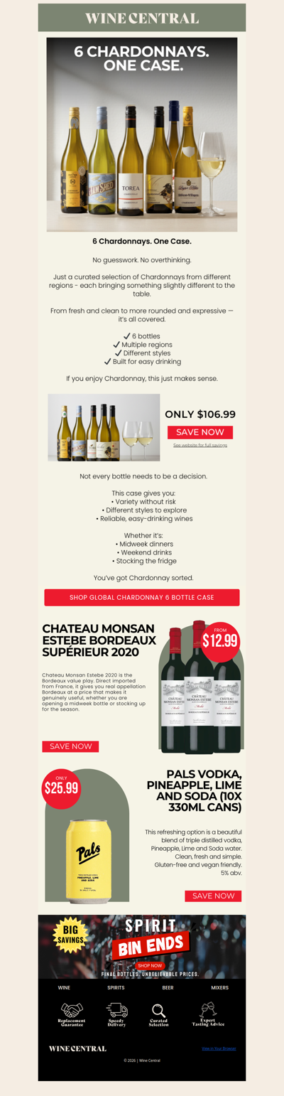 6 Chardonnays. One Easy Decision. 💛