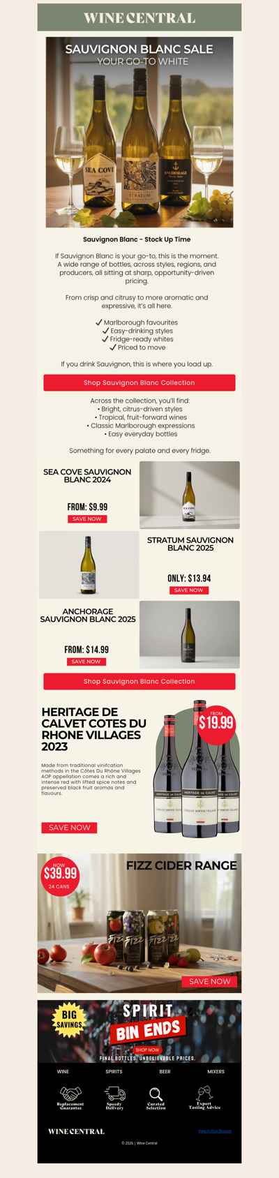 Sauvignon Sale - Stock Up Now