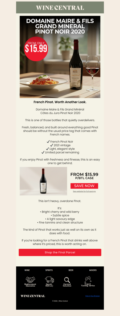 French Pinot. Priced to Move.