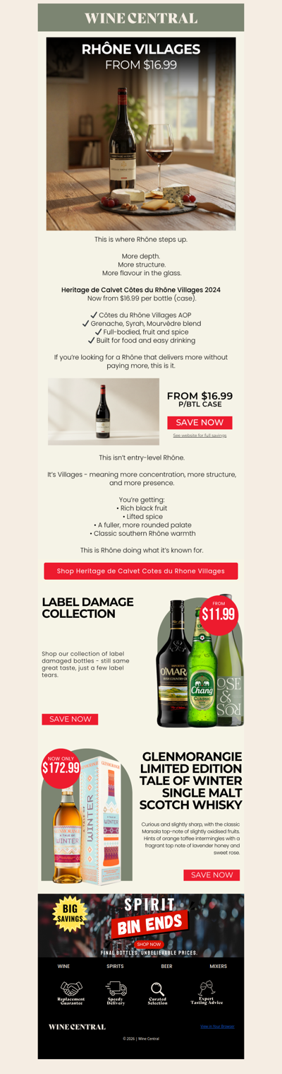 🍷 Rhône Villages. From $16.99.