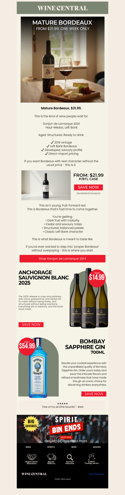 Mature Bordeaux. From $21.99