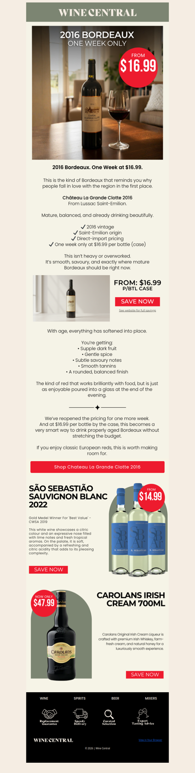 2016 Bordeaux 🍷 One Week at $16.99