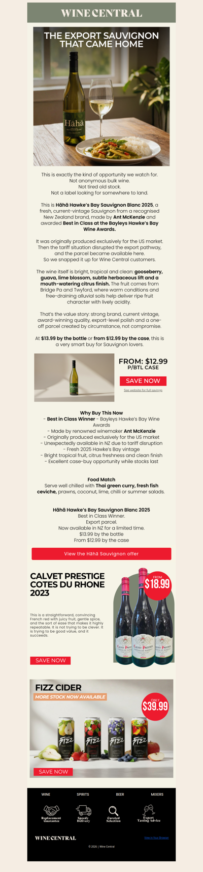 Best in Class Hāhā Sauvignon from $12.99