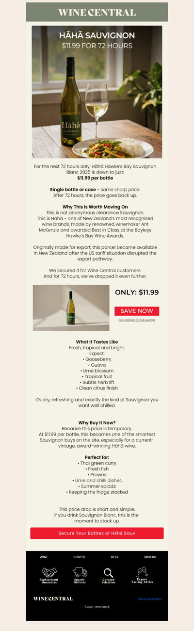 72 Hours Only: Hāhā Sauv $11.99