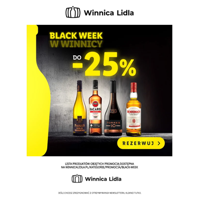 Black week do -25% na alkohole mocne i wina! Sprawdź >>>