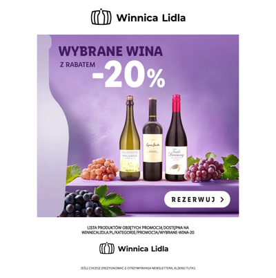 -20% na wybrane wina!  Rezerwuj ulubione >>>