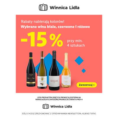 Ostatni moment - wina z rabatem -15% przy min. 4 szt.!