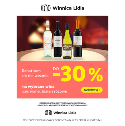Do -30% na wybrane wina