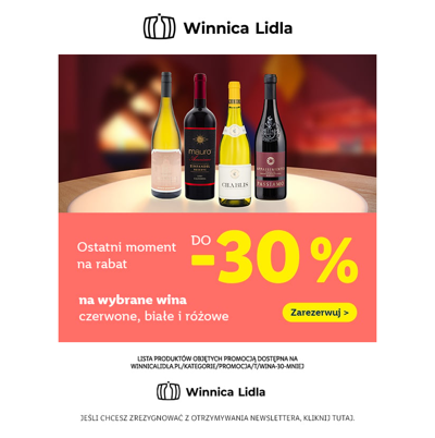 Białe, czerwone i różowe do -30%