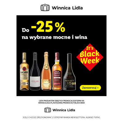 BLACK WEEK: Do -25% na wybrane mocne i wina