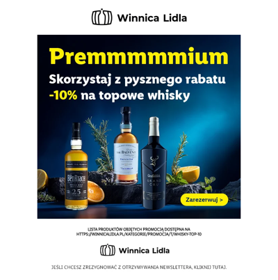 Złap rabat 10% na whisky premium