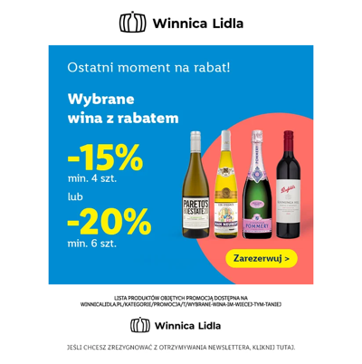 Do -20% na wybrane wina - koniec tuż tuż!