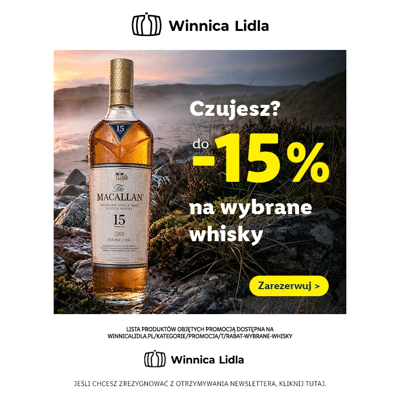 Do -15% na wybrane whisky!