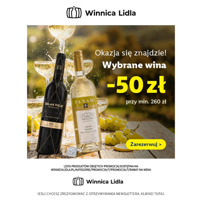 Last call: -50 zł na wino