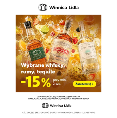 Wybrane whisky, rumy i tequile -15%