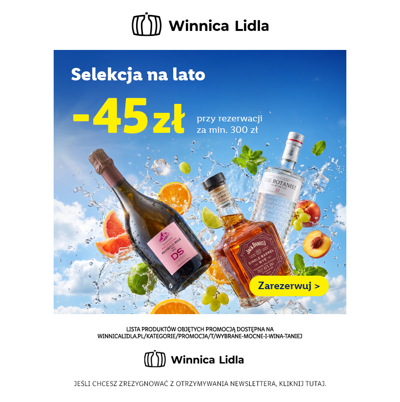 -45 zł na letnią selekcję win i mocnych