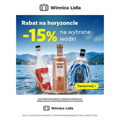 Nie przegap -15% na wybrane wódki