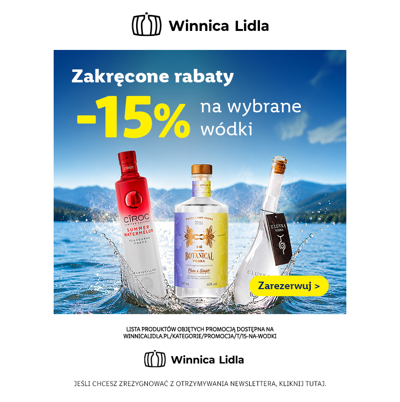 Jeszcze możesz zyskać -15% na wybrane wódki