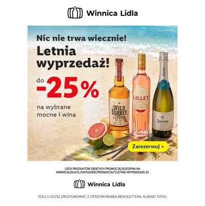 Wyprzedaż do -25% na wybrane wina i alkohole mocne dobiega końca