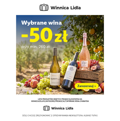 50 zł rabatu na wybrane wina