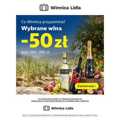 Przypominamy: 50 zł rabatu na wybrane wina