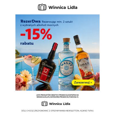 -15% na wybrane alkohole mocne wciąż trwa