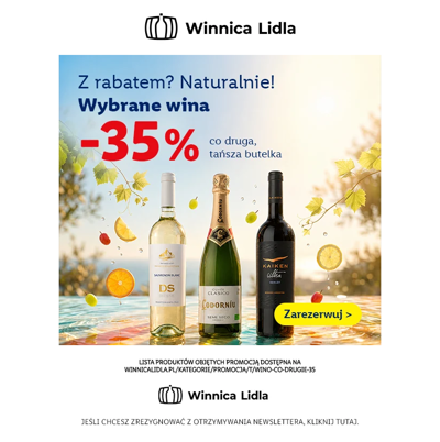 -35% na co drugie wybrane wino? Nadal tak!