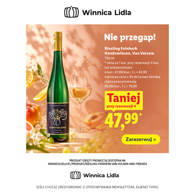 Riesling wciąż taniej po 4 sztuki