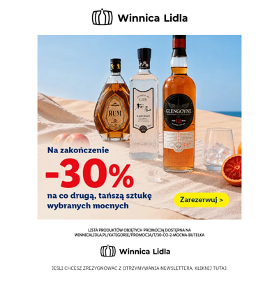 Końcówka -30% na co drugą, tańszą sztukę mocnych