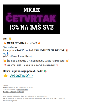 🎉 15% NA BAŠ SVE!