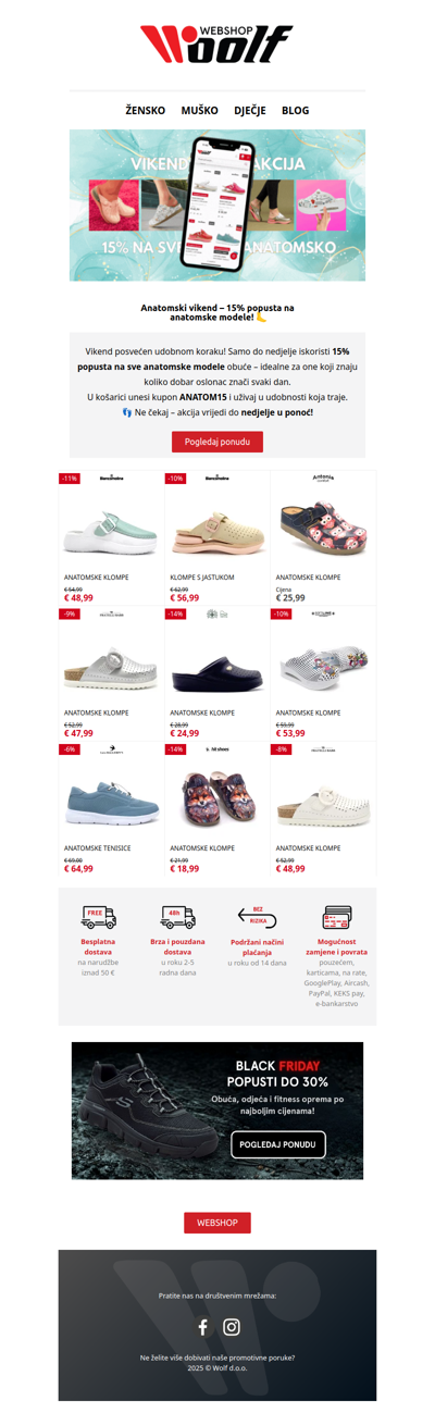 🌿 15% na anatomsku obuću