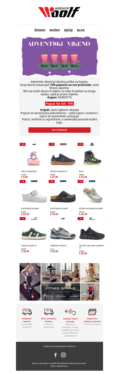 🎄 Adventski popust! 15% na SVE!