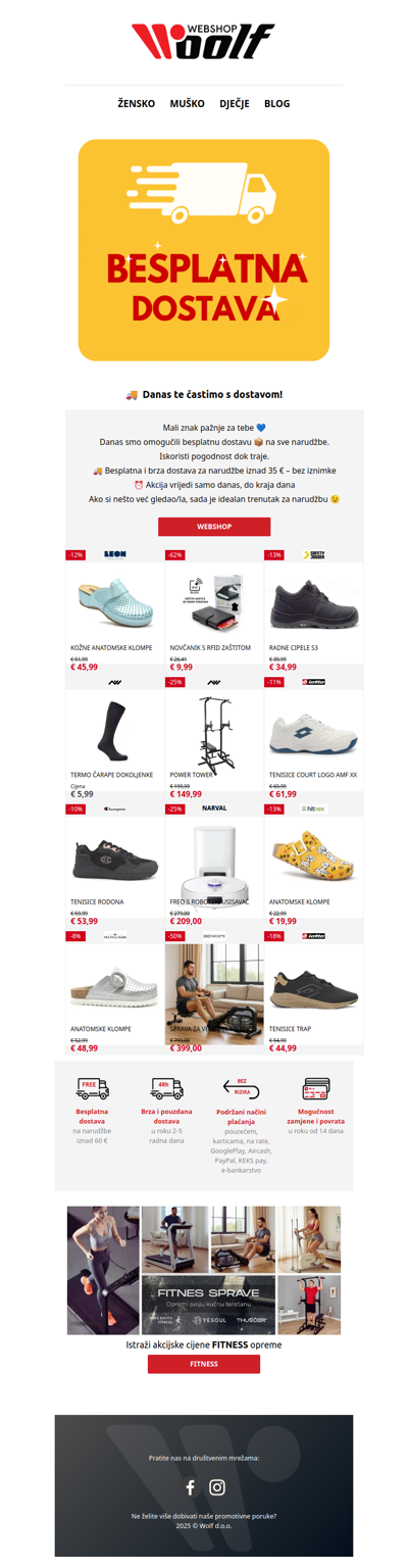 Besplatna dostava! SAMO DANAS 🚚