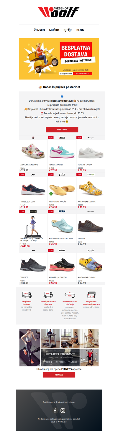 Častimo s dostavom! SAMO DANAS 🚚