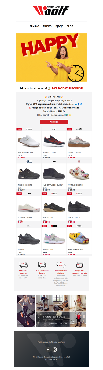 ⏰ Happy hours! 20% dodatni popust!