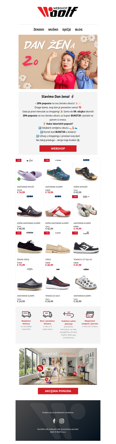 🎉Slavimo Dan žena! 20% dodatni popust!