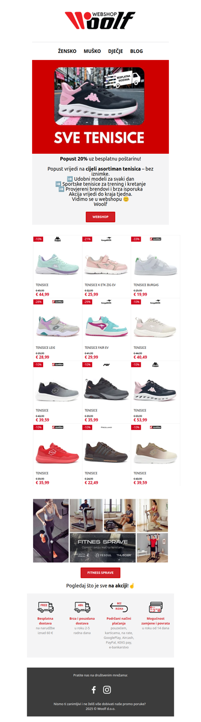 🚚 SVE TENISICE S BESPATNOM DOSTAVOM