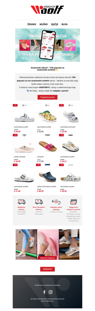 🌿 15% na anatomsku obuću
