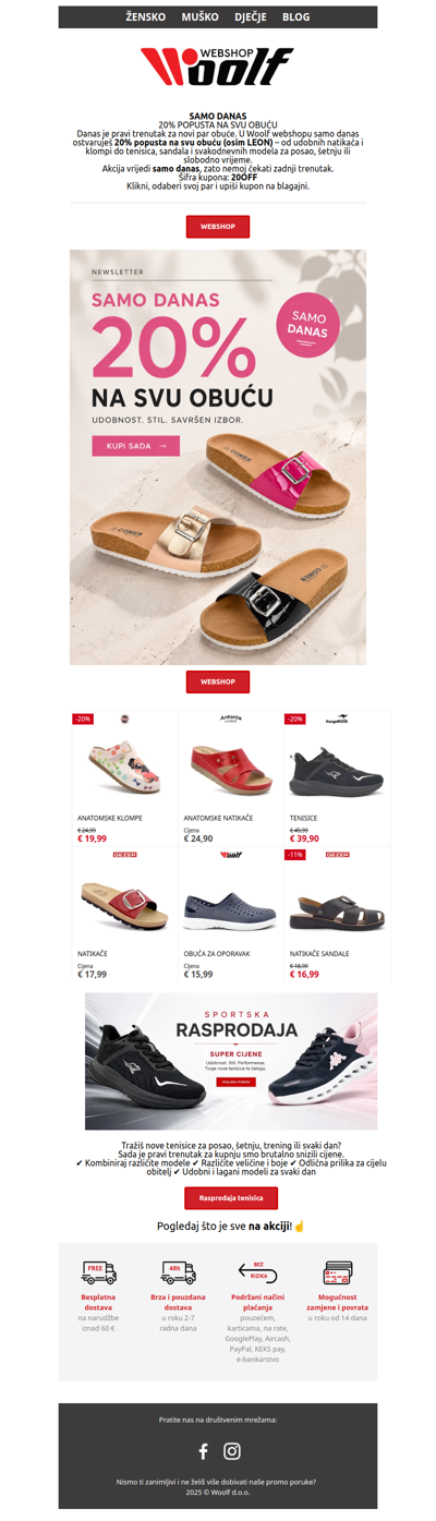 Super akcija - 20% na obuću!
