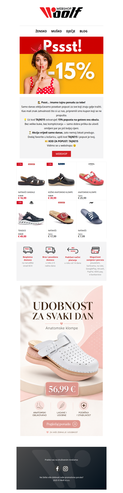 🎁 Pssst… TAJNA akcija: 15% na obuću! 👟👠